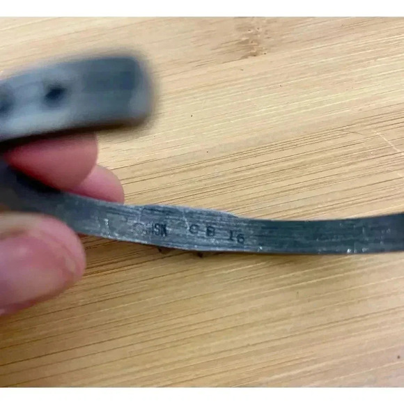 VTG Pewter Dual Hearts Cuff Bracelet Stamped SISK CB16 Unique - Picture 13 of 14